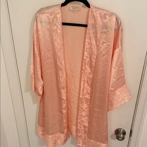 Victoria's Secret Vintage OS Light Coral Satin Robe